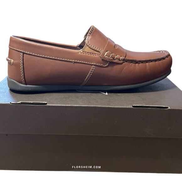 Florsheim Little Kids Leather Jasper Driver Classic Penny Loafer Tan Size 11 NEW - Picture 4 of 11